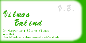vilmos balind business card